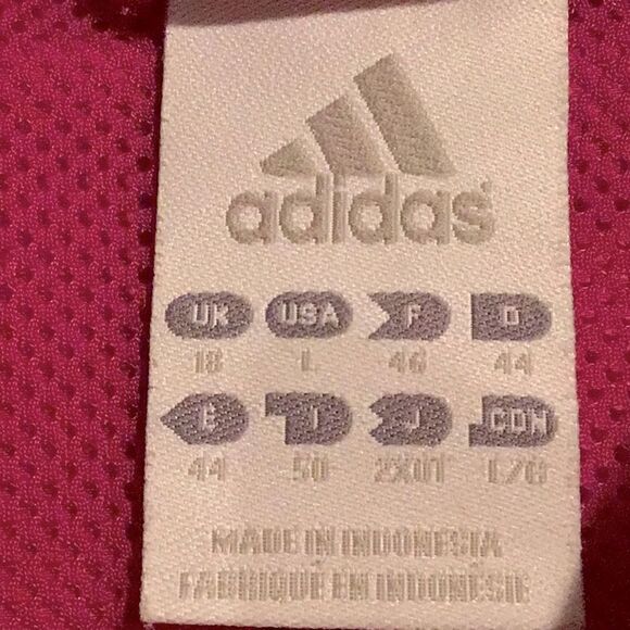 Adidas Magenta Pink White Stripe Vented Zip Up Track Jacket - Picture 12 of 15